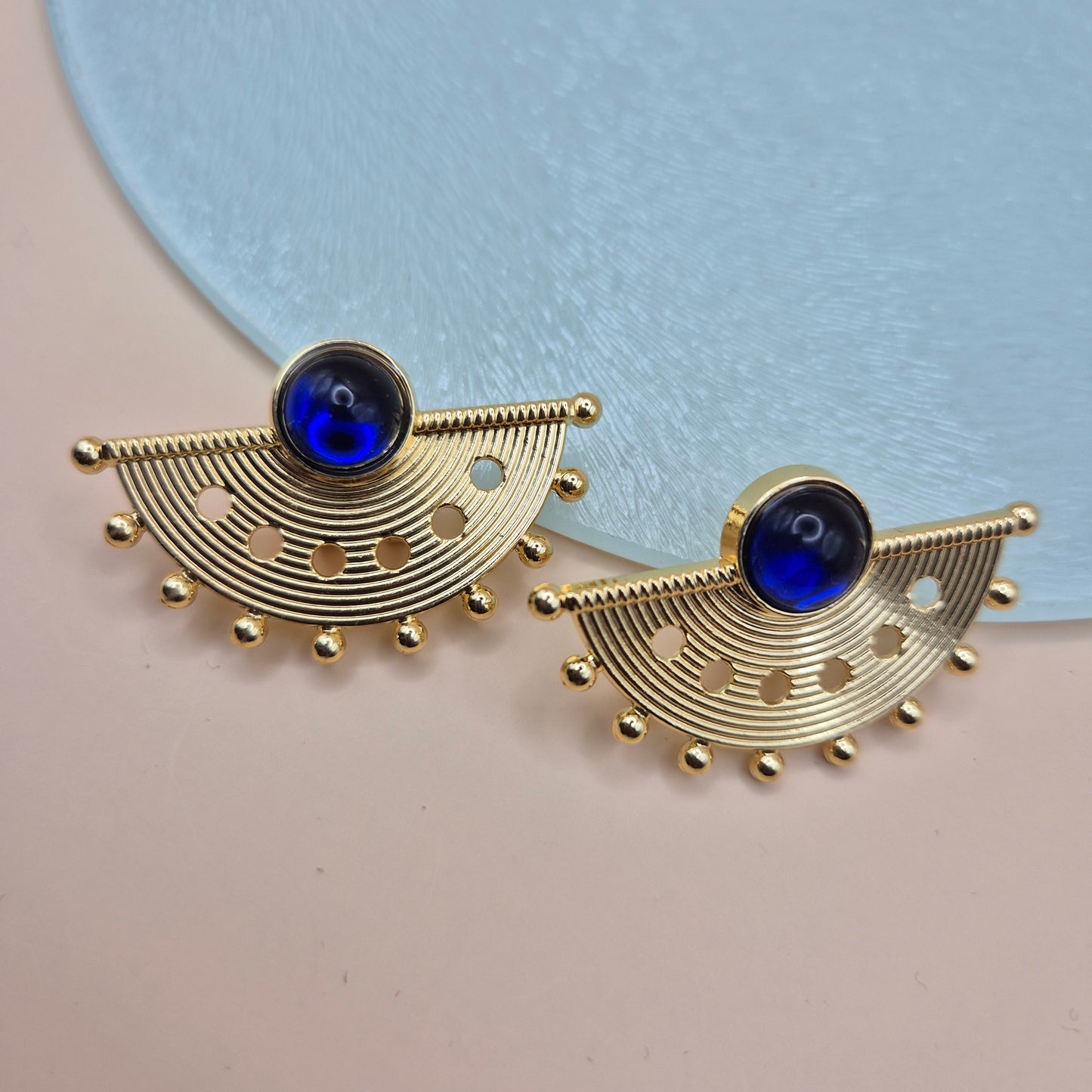 Ring La Perle Bleue | 18K vergoldeter Edelstahl | Eleganz mit einem Hauch von Blau