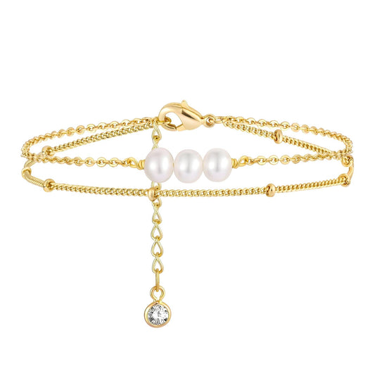 Armband "Pearl Grace" | Edelstahl mit Perlenimitation | Klassischer Chic