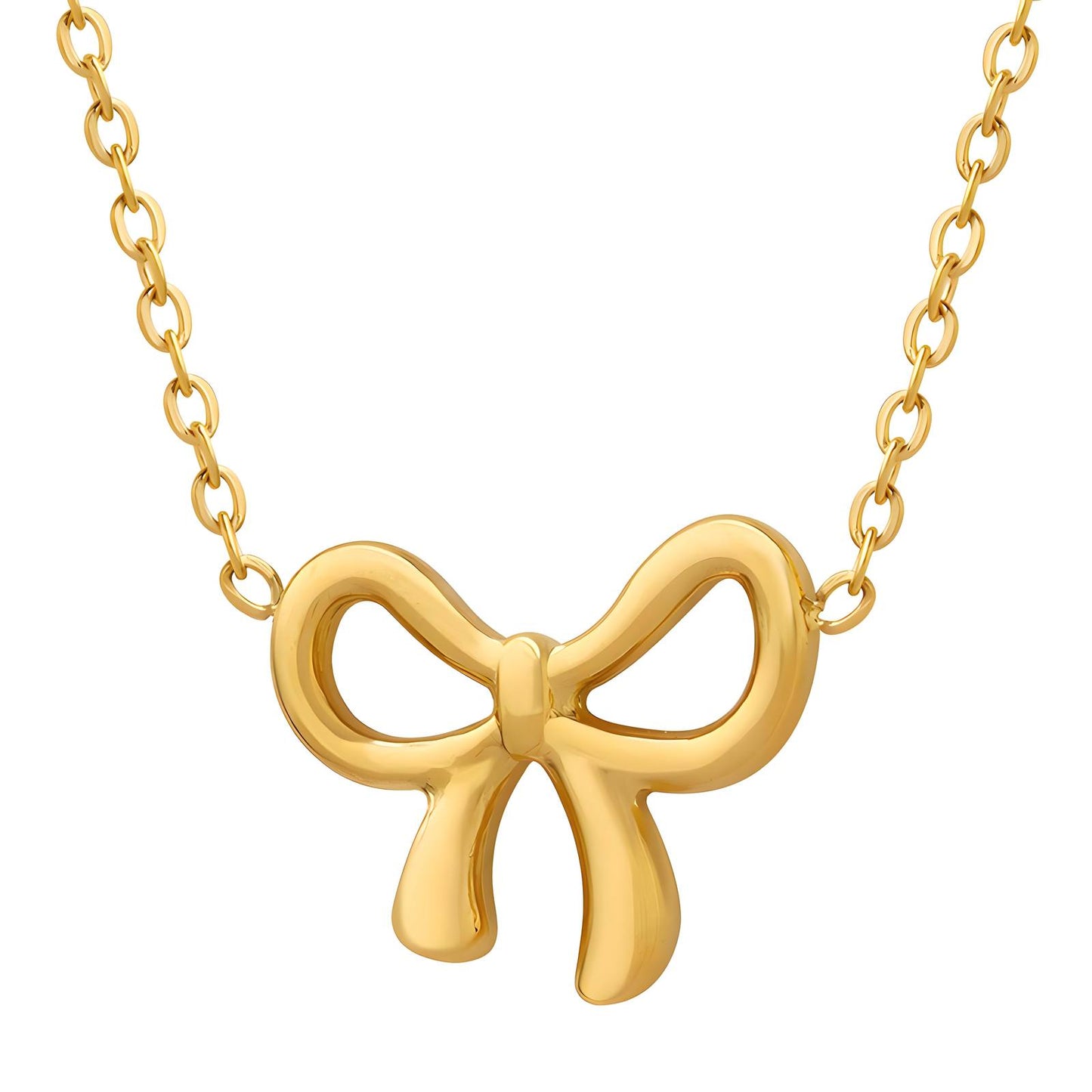 Statement-Halskette "Sweet Bow" | Vergoldete Schleife | Zeitloser Schmuck